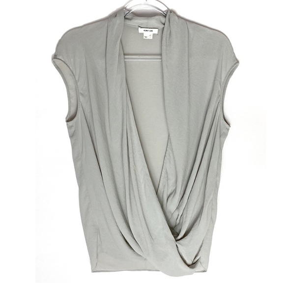 Helmut Lang light gray draped Shroud top - Picture 1 of 9